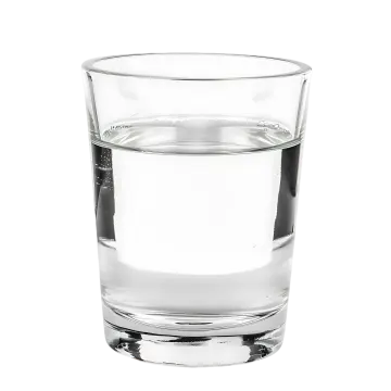 a glass of water on a white background