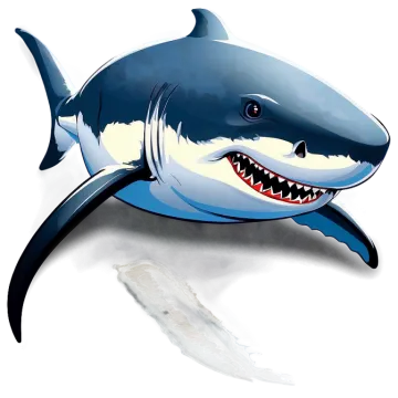 a drawing of a shark with its mouth open