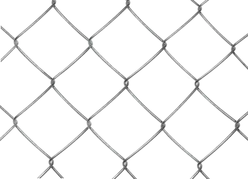 a chain link fence on white background