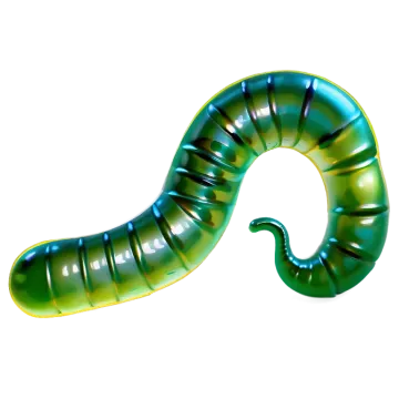 a shiny green worm