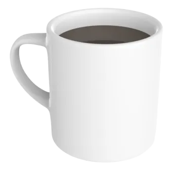 a cup of coffee on a white background