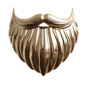 a gold ring with a mustache on it