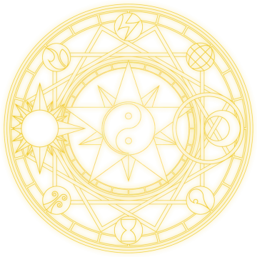 a circular design with geometric elements in gold