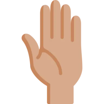 a person's hand with one hand raised up