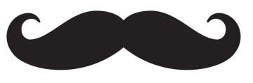 a black mustache on a white background