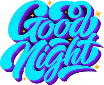 good night lettering with stars