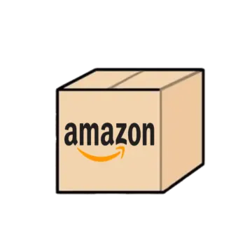 an amazon box with the amazon logo