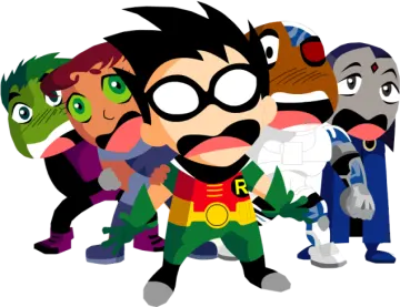 a group of cartoon characters in different colors