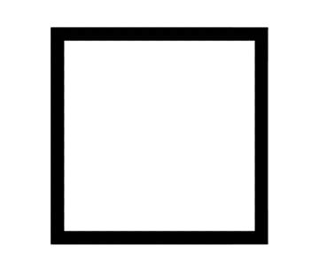 a black and white square icon