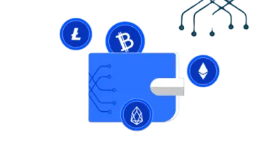 a blue block with icons and symbols around it