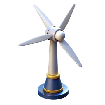 a wind turbine on a white background