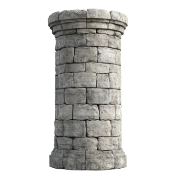 a stone column on a white background