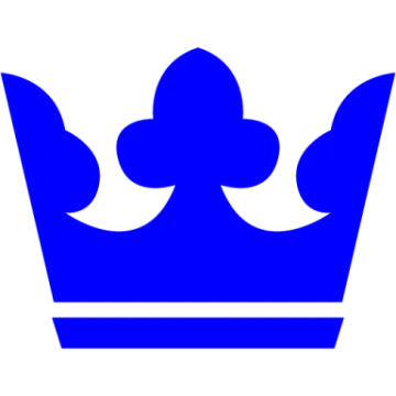 a blue crown on a white background