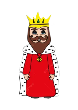 a cartoon character with a crown on his head