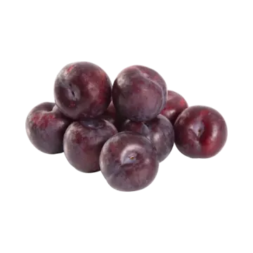 plums on a white background