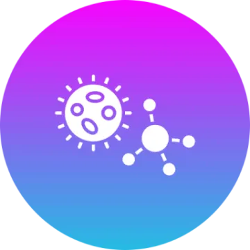 a purple and blue circle with the sun in the center