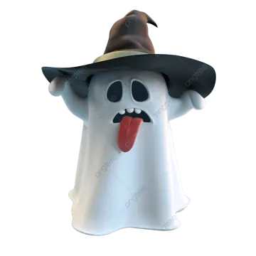 a ghost with his tongue sticking out