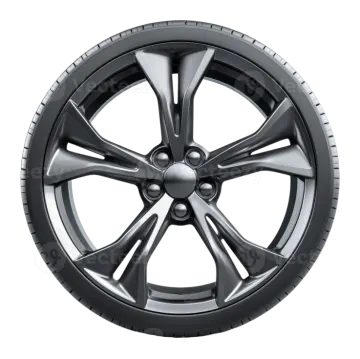 a car wheel on a white background