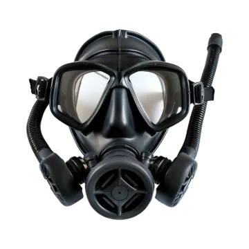 a gas mask on a white background