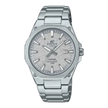 a silver watch on a white background