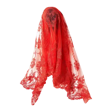 a red scarf on a white background