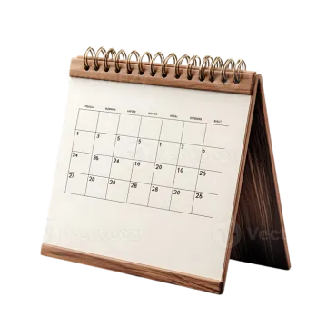 a wooden calendar on a white background