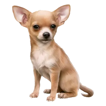 a small dog with big eyes sitting down