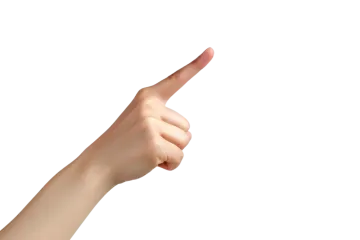 a woman's hand pointing at the camera