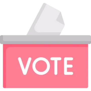 a voting box with the word vote on it