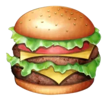 a hamburger is shown in this image