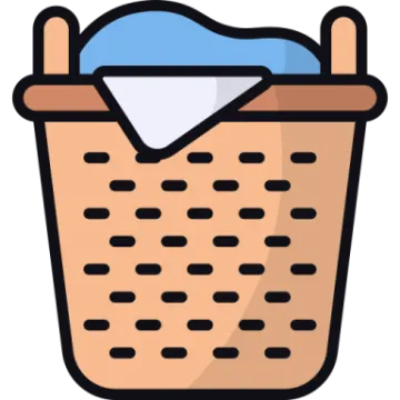 a basket filled with laundry items
