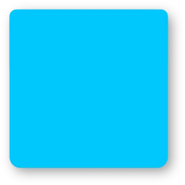 a blue square sticker on a white background