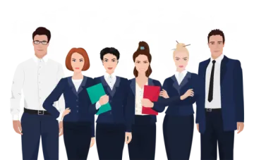 a group of business people standing together