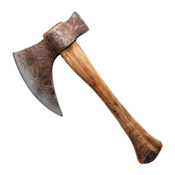 an axe on a white background