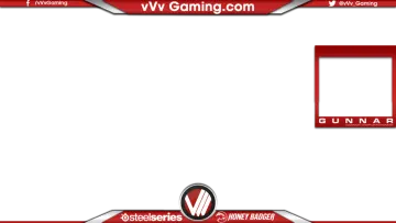 a red and white photo frame with the word vg on it