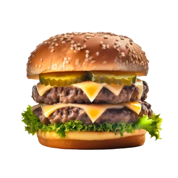 a hamburger with cheese and lete on it