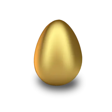 a golden egg on a white background