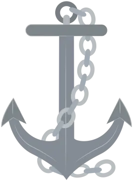 an anchor with a chain around it