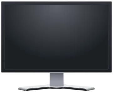 a computer monitor on a white background
