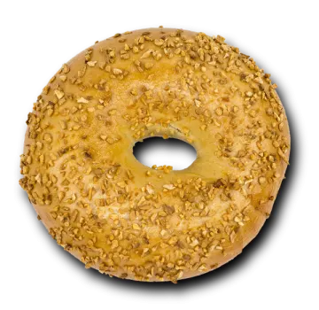 a donut with nuts on it