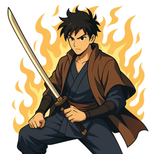 an illustration of a man with a sword in his hand