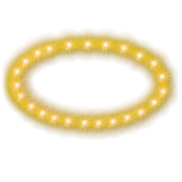a yellow ring with glowing lights on it
