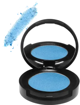 a blue eyeshade on a white background