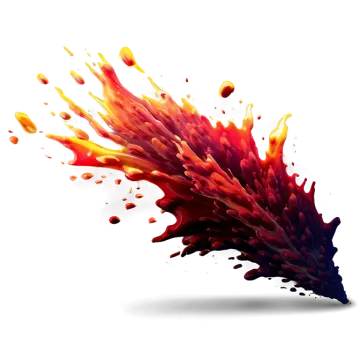 a red and orange explosion of paint