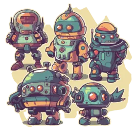 a bunch of robots
