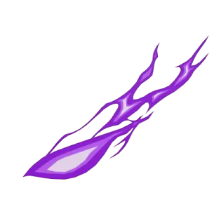 a purple flame on a white background