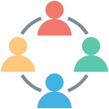 a circle of people connected to each other people