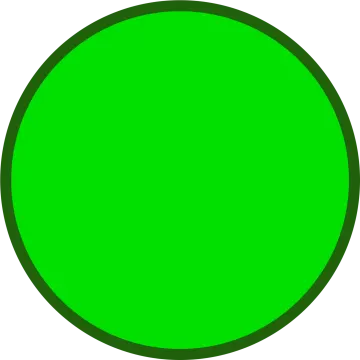 a green circle on a white background