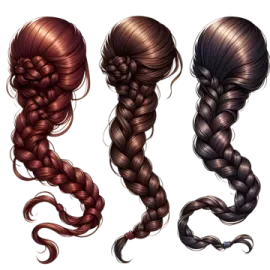three braids in different colors