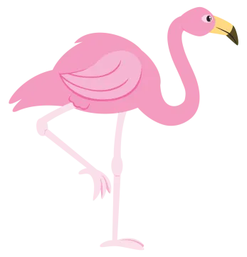 a pink flaming standing on its hinds